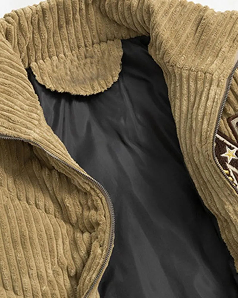 Corduroy "N" Diamond Patterned Cotton Jacket