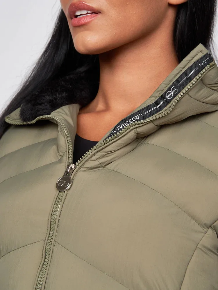Crosshatch Womens Jacket Olive