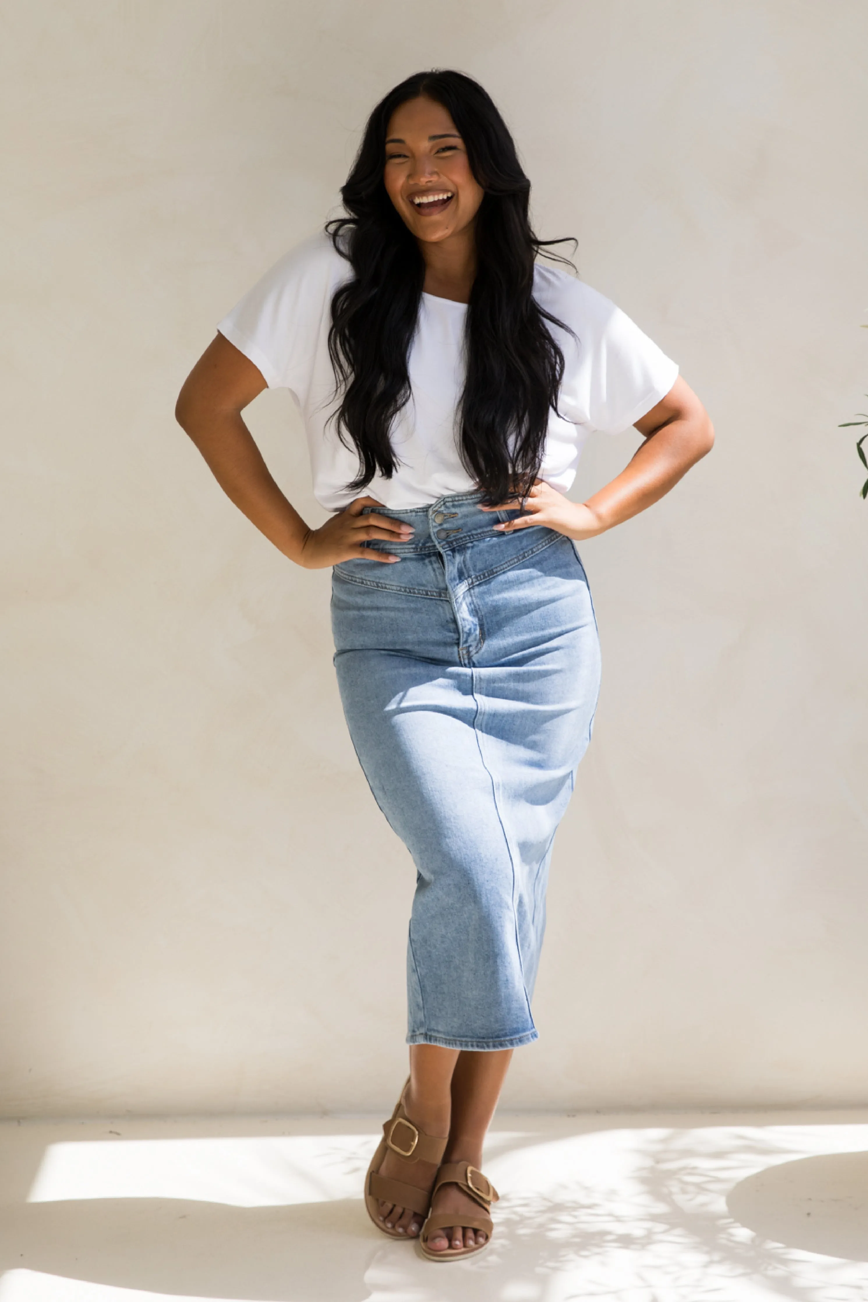 Denim Maxi Skirt | Light Denim | FINAL SALE
