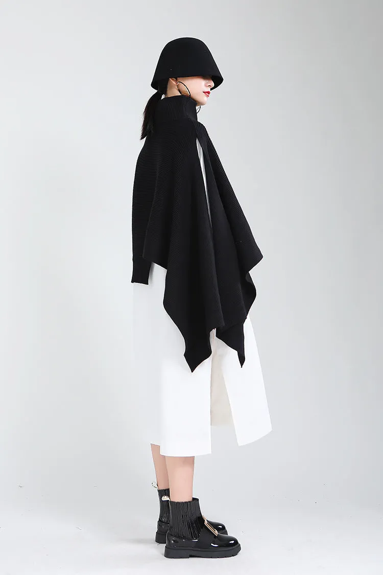 Designed Batwing Pullover Irregular Knitted Sweaters