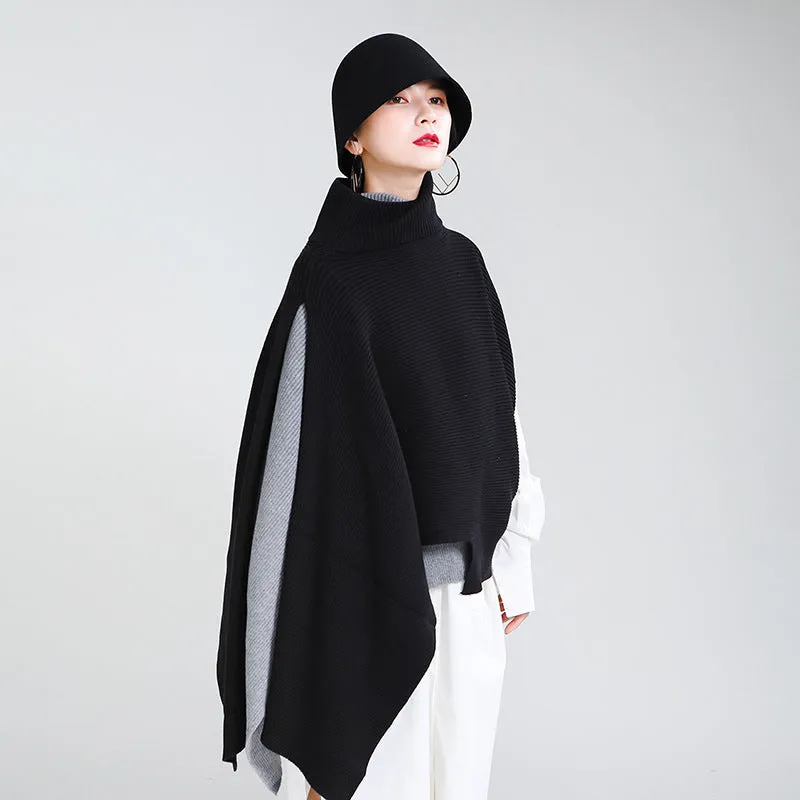 Designed Batwing Pullover Irregular Knitted Sweaters
