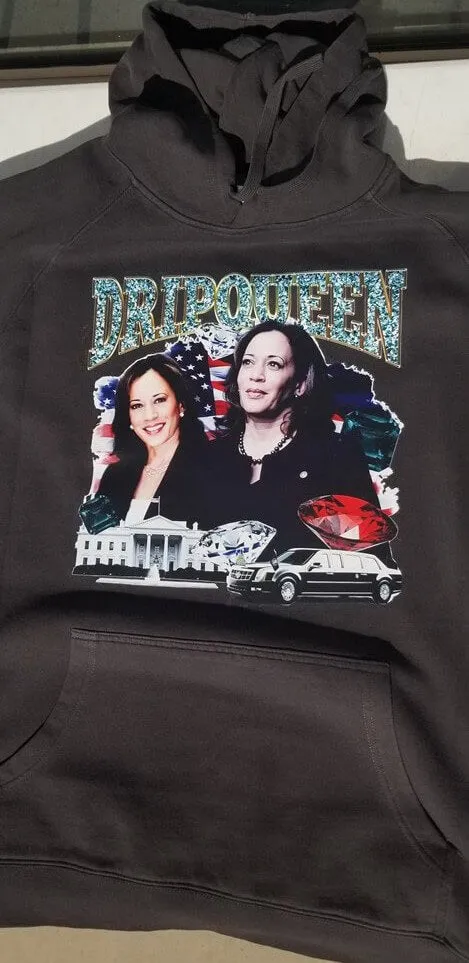 Drip Queen Kamala Harris | Charcoal Hoodie