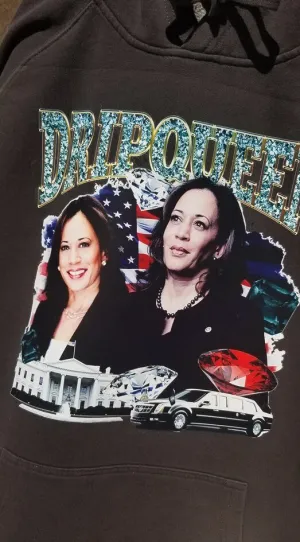 Drip Queen Kamala Harris | Charcoal Hoodie