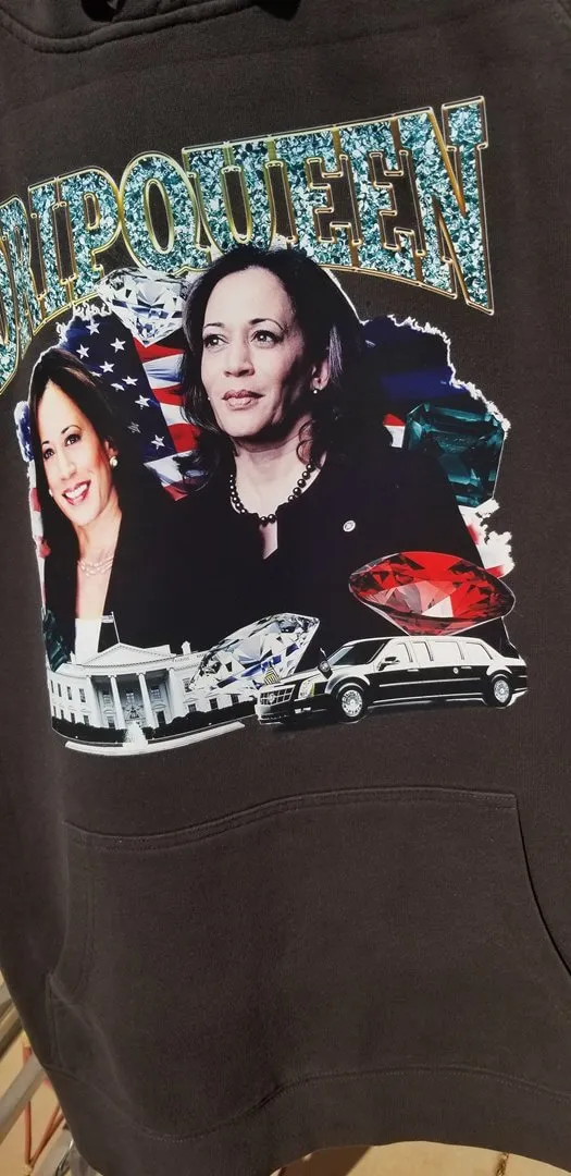 Drip Queen Kamala Harris | Charcoal Hoodie