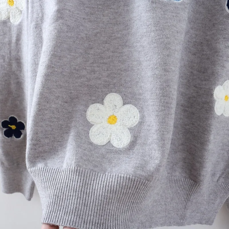 Elegant O Neck Knitted Tops Sweater