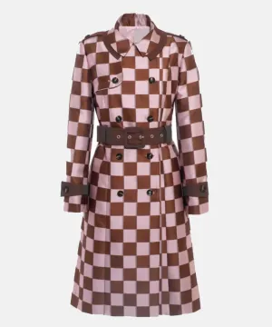 Emily In Paris S04 Lily Collins Checkered Trench Coat