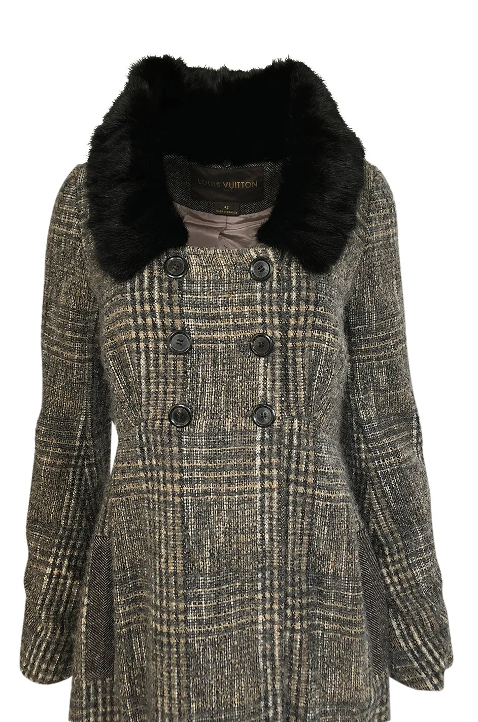 Fall 2006 Louis Vuitton Tweed Boucle Coat with Detachable Collar