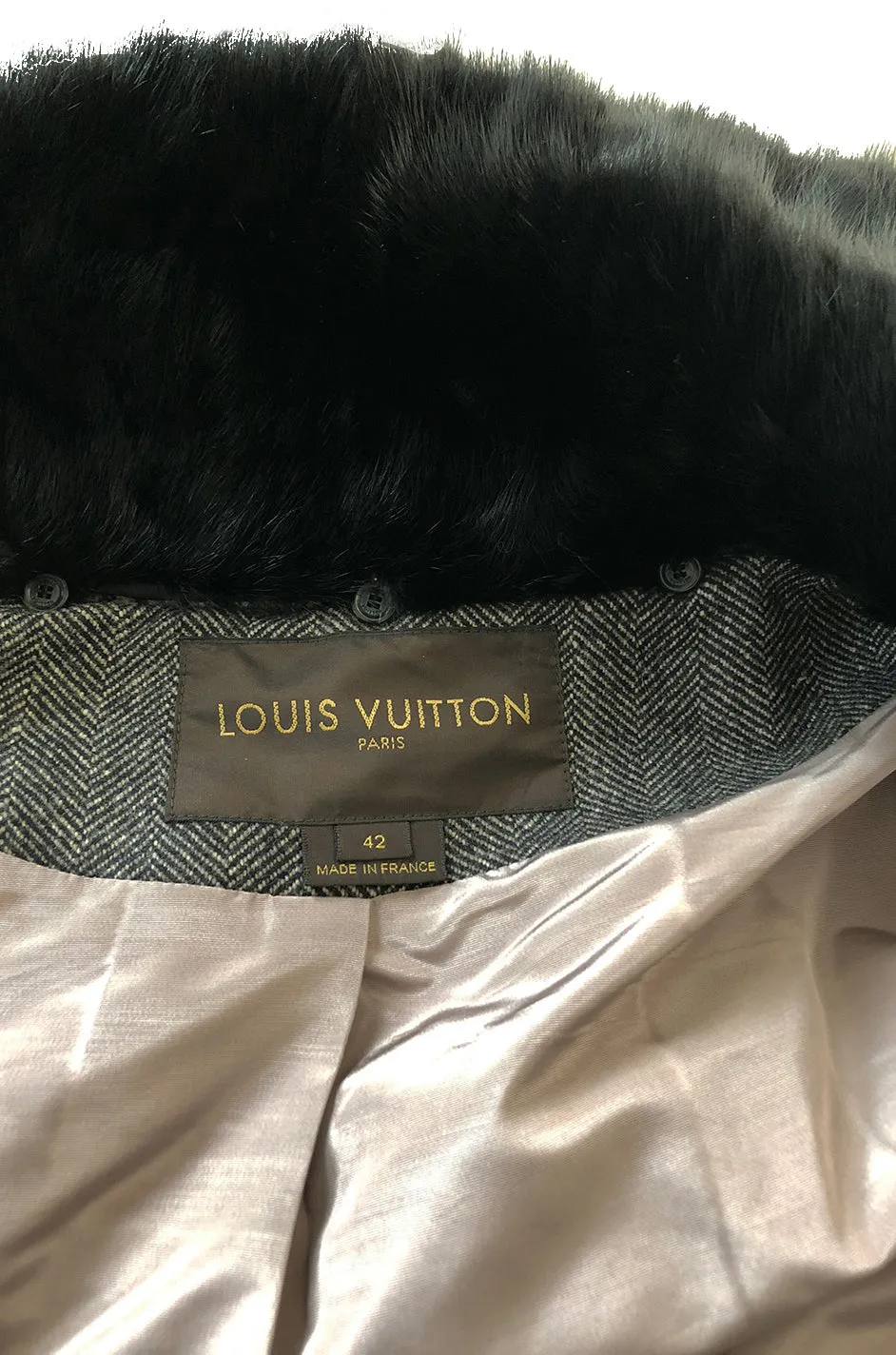 Fall 2006 Louis Vuitton Tweed Boucle Coat with Detachable Collar