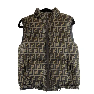 Fendi Reversible Printed Reversible Gilet Brown Jacket Kids 12Y Adult XS