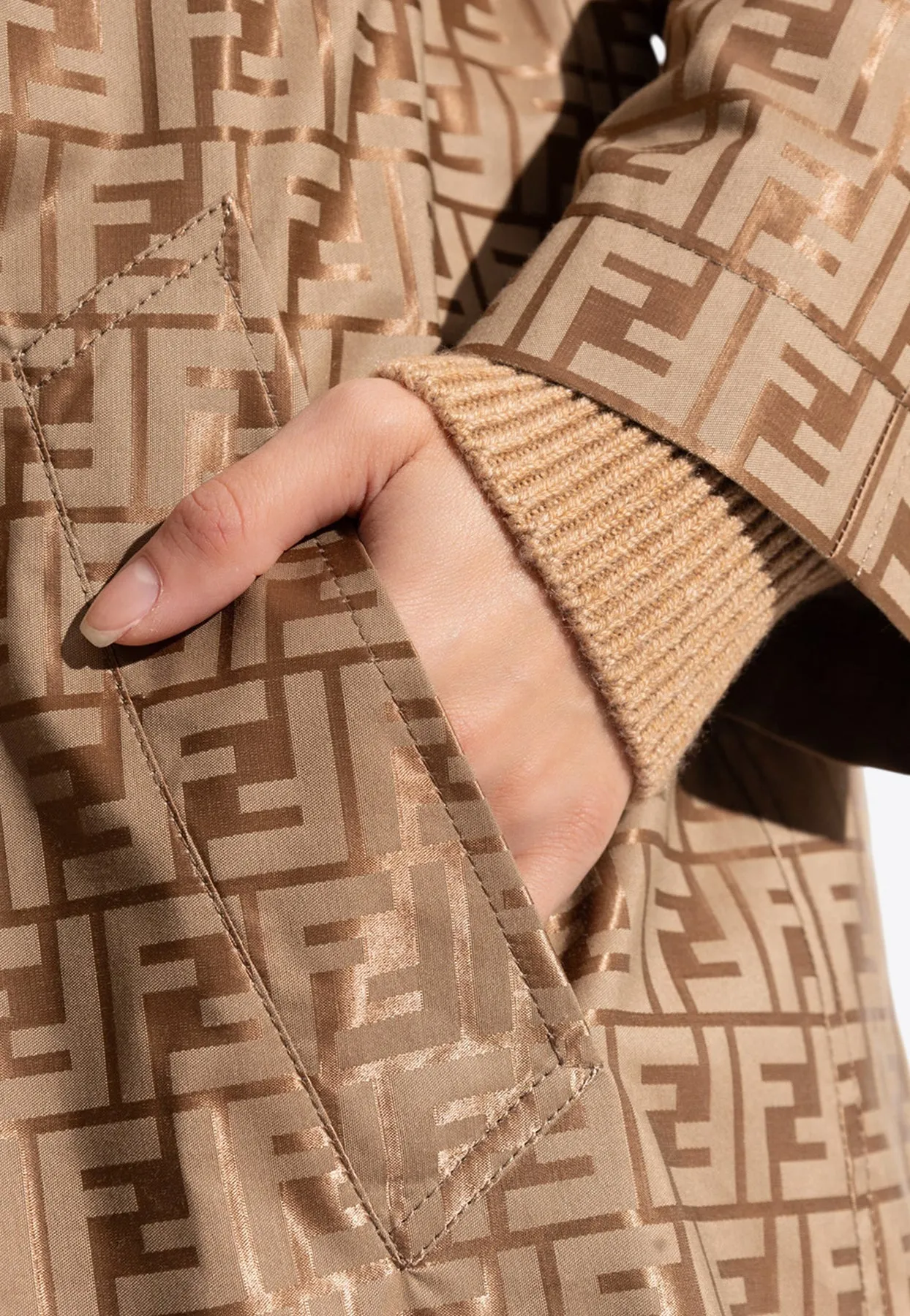 FF Monogram Single-Breasted Coat