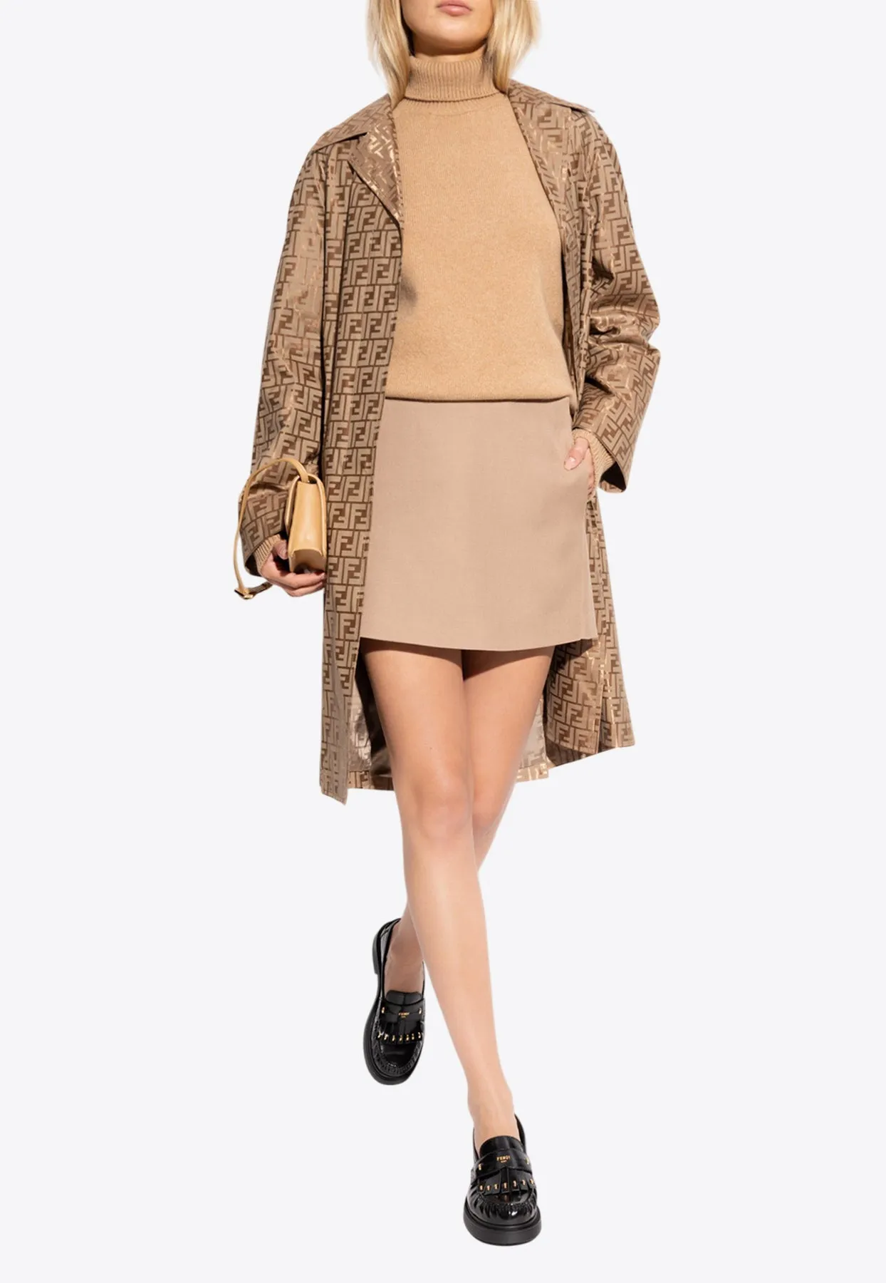 FF Monogram Single-Breasted Coat