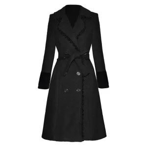 Florence Double Breasted Beading Tweed Coat