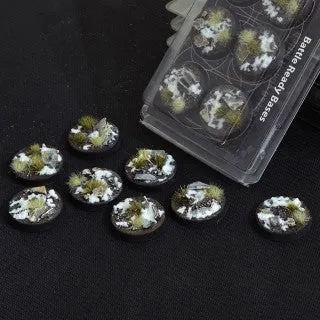 Gamers Grass - Battle Ready Winter Bases, Round 32mm (x8)