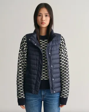 Gant Womens Light Down Gilet - Evening blue