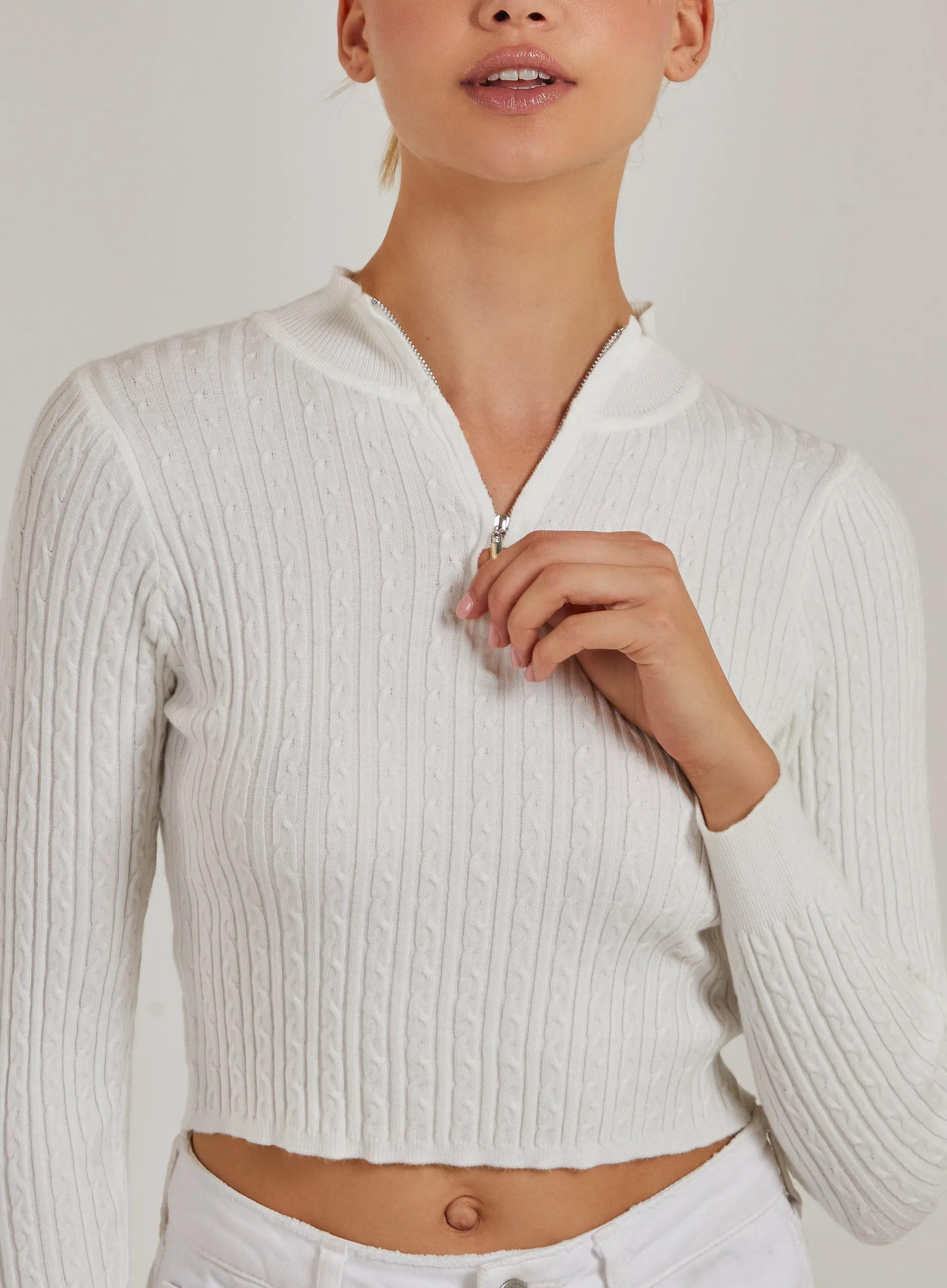 High Neck Zip Jumper