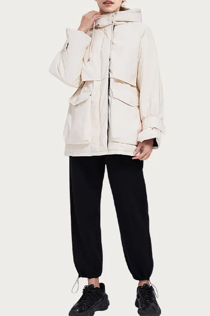 HOODED SHELL DOWN COAT