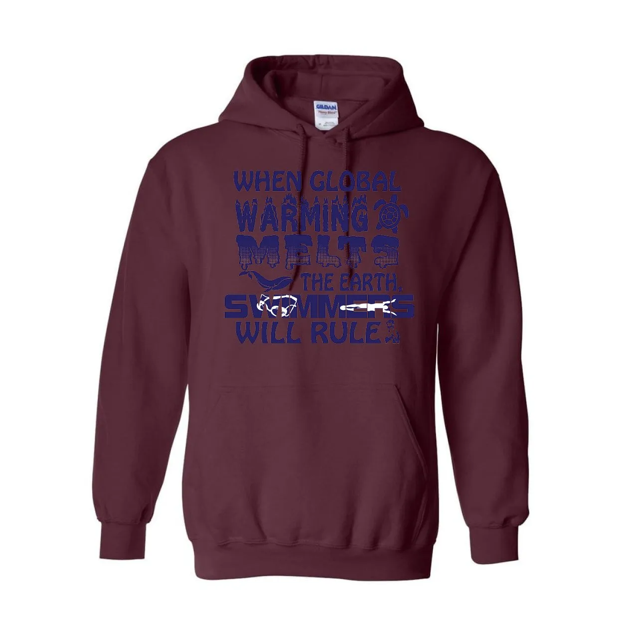 Hoodies Global Warming Swimming