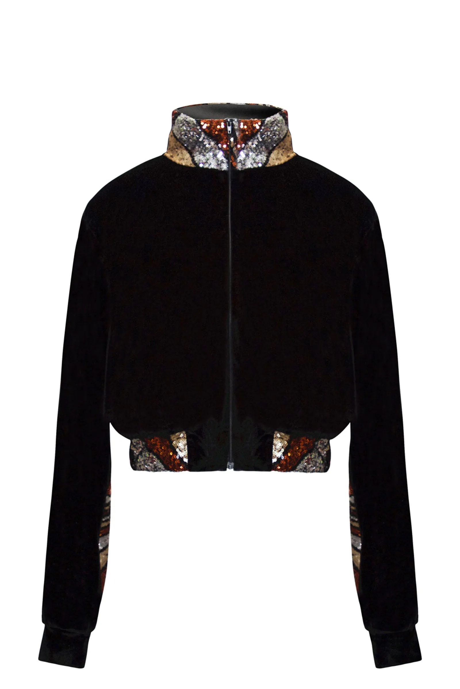 Ilona Rich Bronze Sequin Detail Crop Jacket