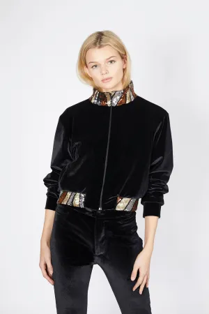 Ilona Rich Bronze Sequin Detail Crop Jacket