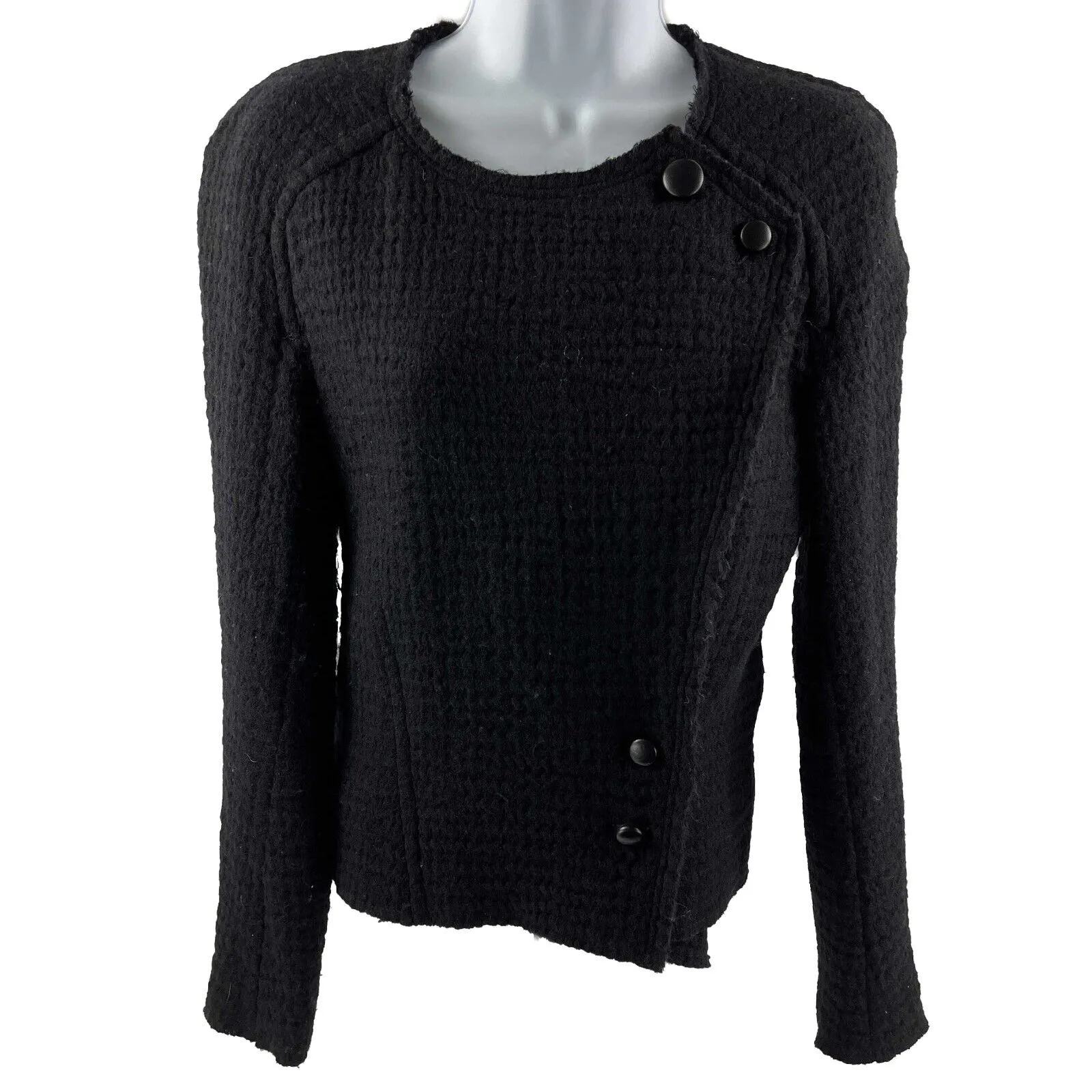 ISABEL MARANT - Raw Edge Matelassé Virgin Wool Jacket - Black - 36 US S