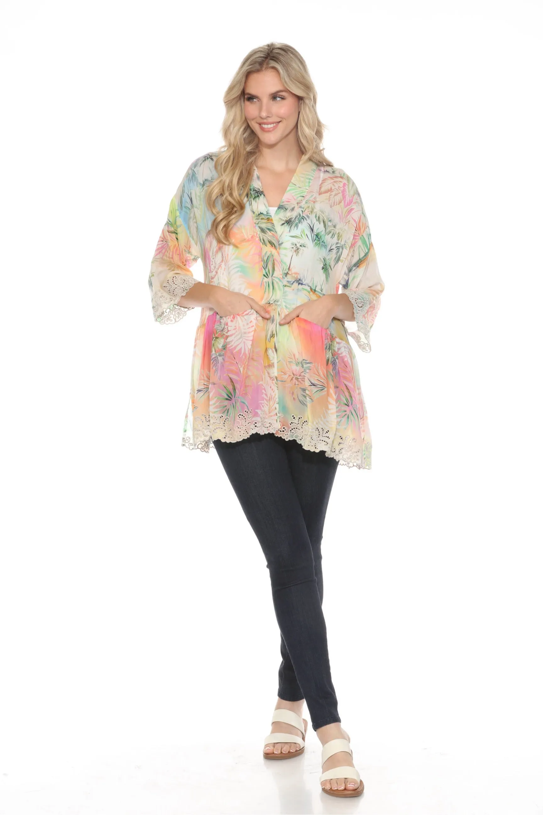 Johnny Was Tia Tropical Print Kimono C41924B5