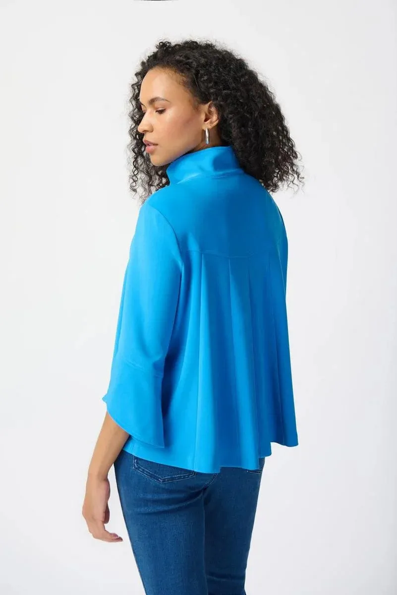 Joseph Ribkoff French Blue Collared 3/4 Sleeve Trapeze Jacket 193198S24