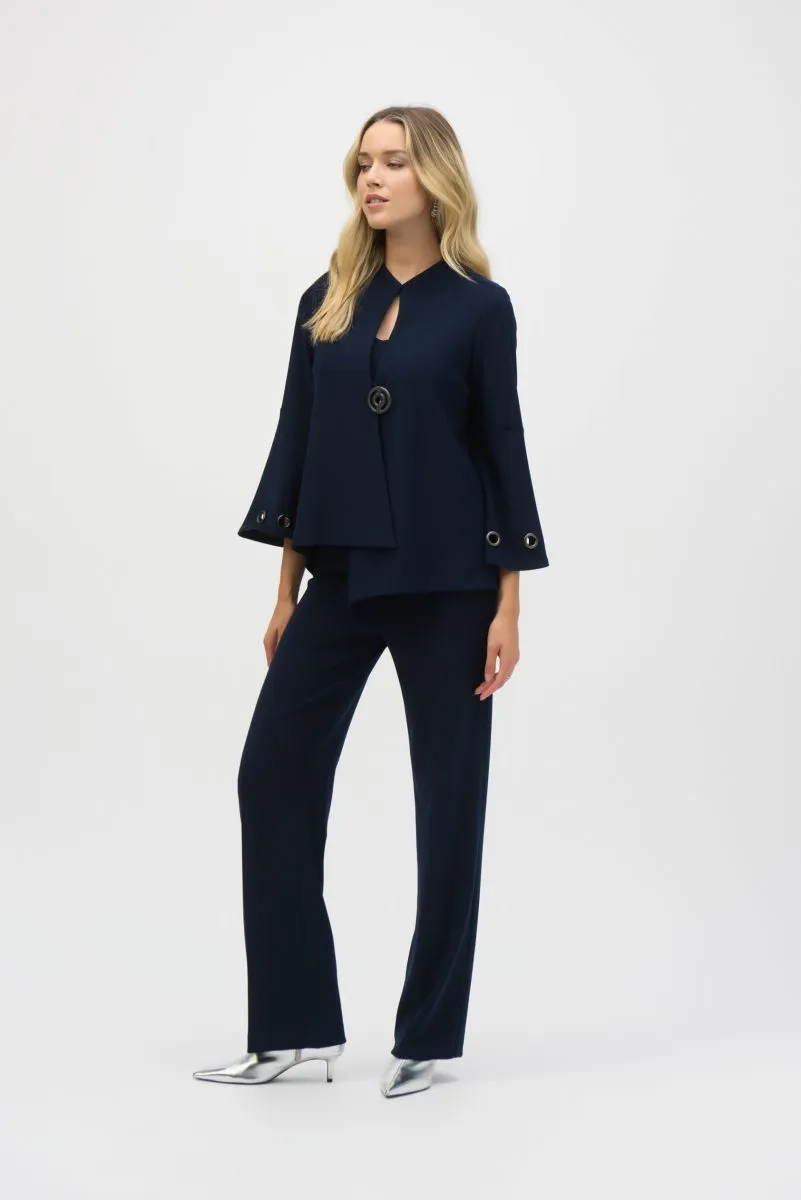 Joseph Ribkoff Grommet Detail 3/4 Sleeve Asymmetric Swing Jacket 243289