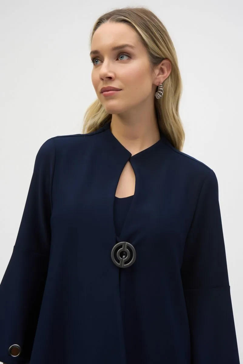 Joseph Ribkoff Grommet Detail 3/4 Sleeve Asymmetric Swing Jacket 243289