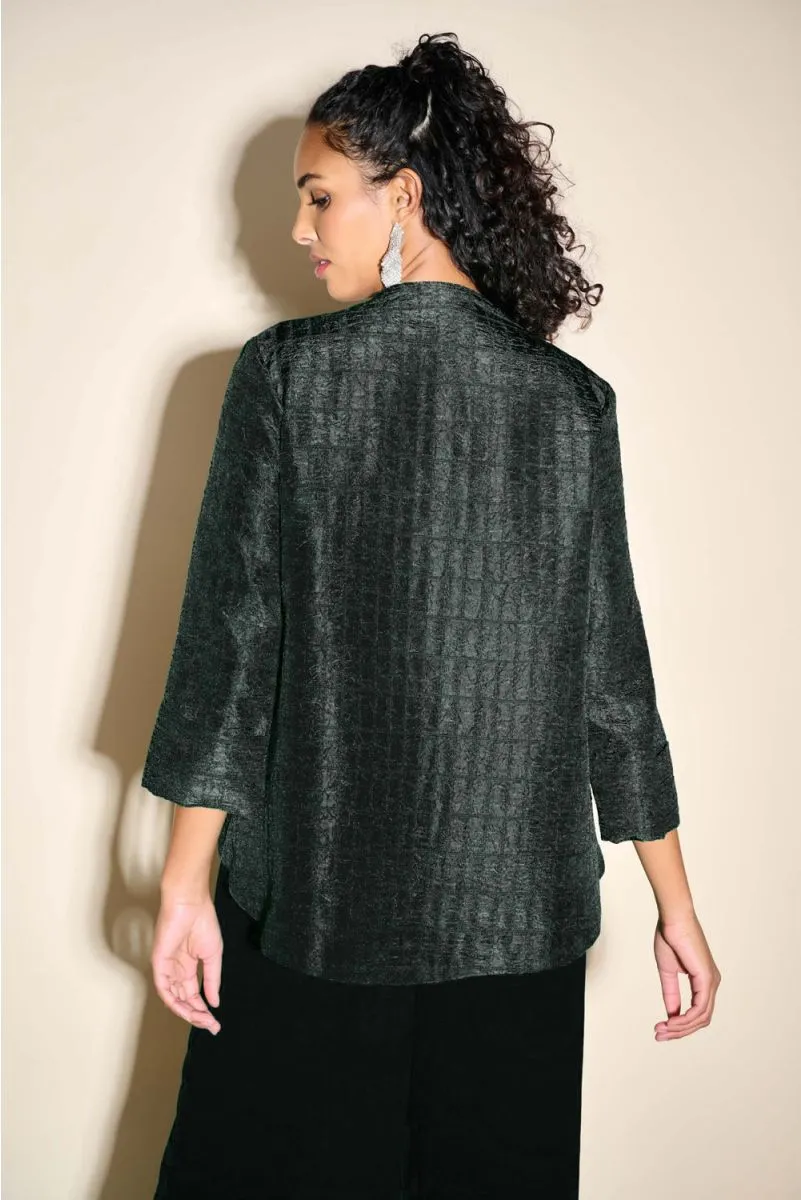 Joseph Ribkoff Quilted 3/4 Sleeve Asymmetric Swing Jacket 233792S24