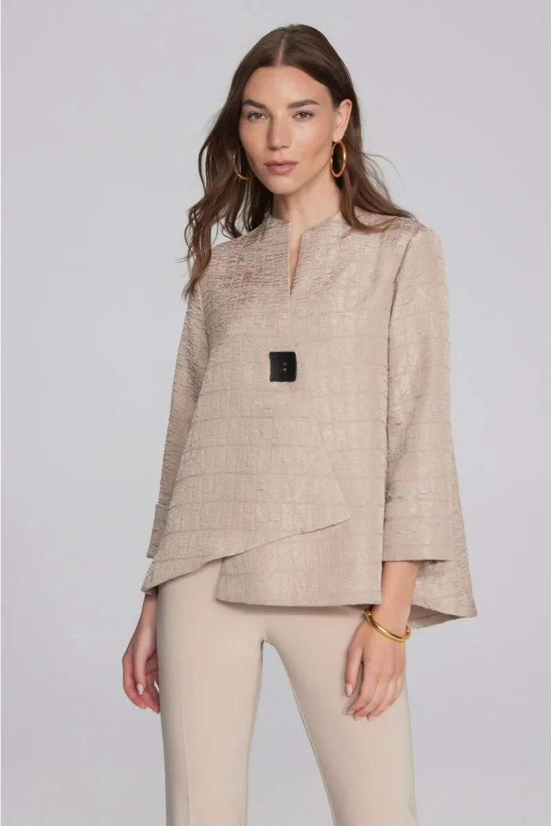 Joseph Ribkoff Quilted 3/4 Sleeve Asymmetric Swing Jacket 233792S24