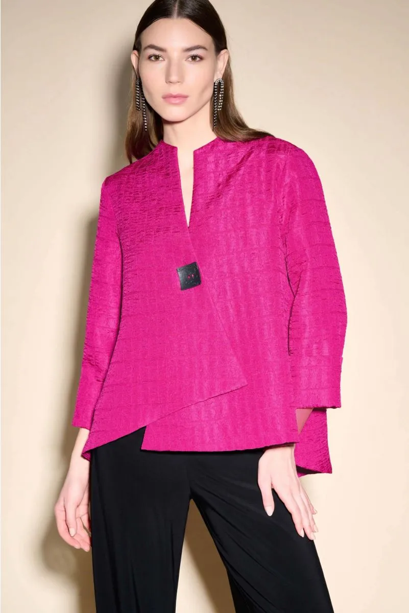 Joseph Ribkoff Quilted 3/4 Sleeve Asymmetric Swing Jacket 233792S24
