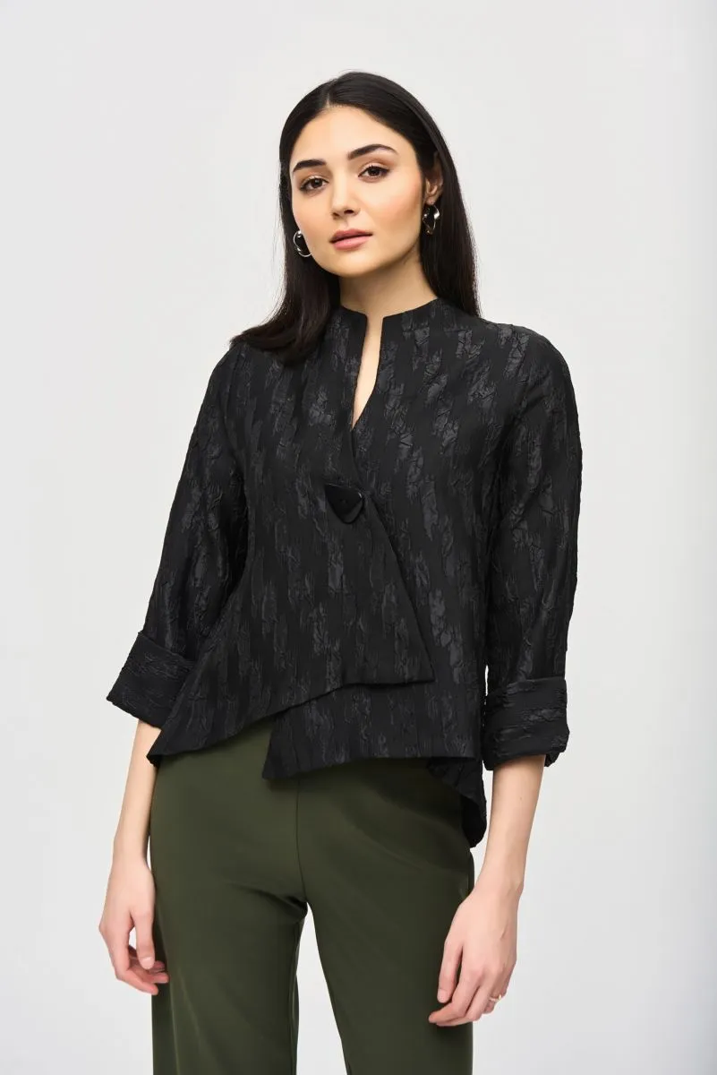Joseph Ribkoff Textured 3/4 Sleeve Asymmetric Swing Jacket 243128