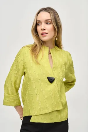 Joseph Ribkoff Textured 3/4 Sleeve Asymmetric Swing Jacket 243128