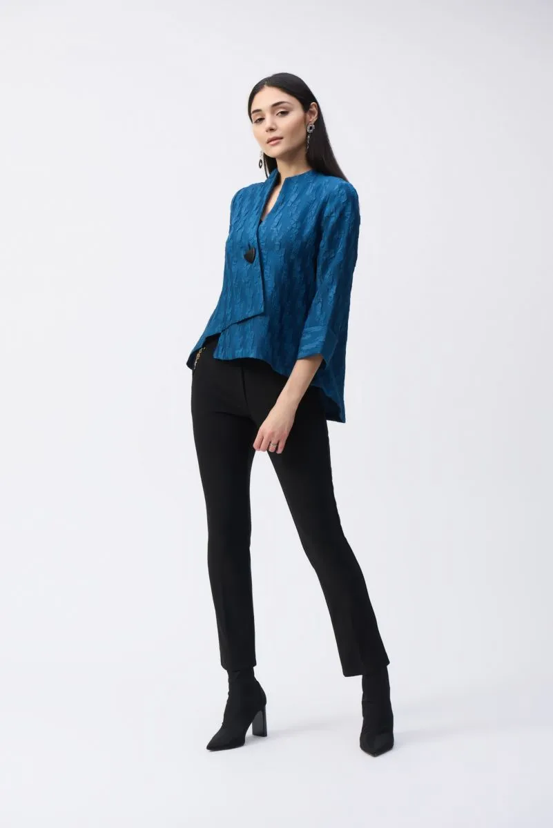 Joseph Ribkoff Textured 3/4 Sleeve Asymmetric Swing Jacket 243128