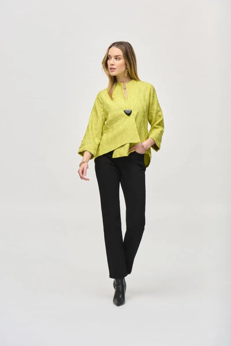 Joseph Ribkoff Textured 3/4 Sleeve Asymmetric Swing Jacket 243128