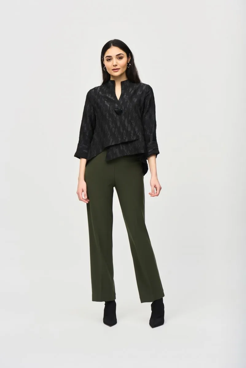 Joseph Ribkoff Textured 3/4 Sleeve Asymmetric Swing Jacket 243128