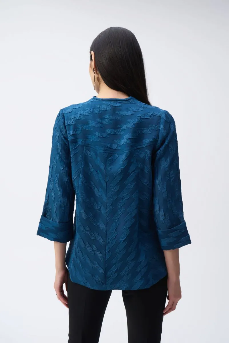 Joseph Ribkoff Textured 3/4 Sleeve Asymmetric Swing Jacket 243128