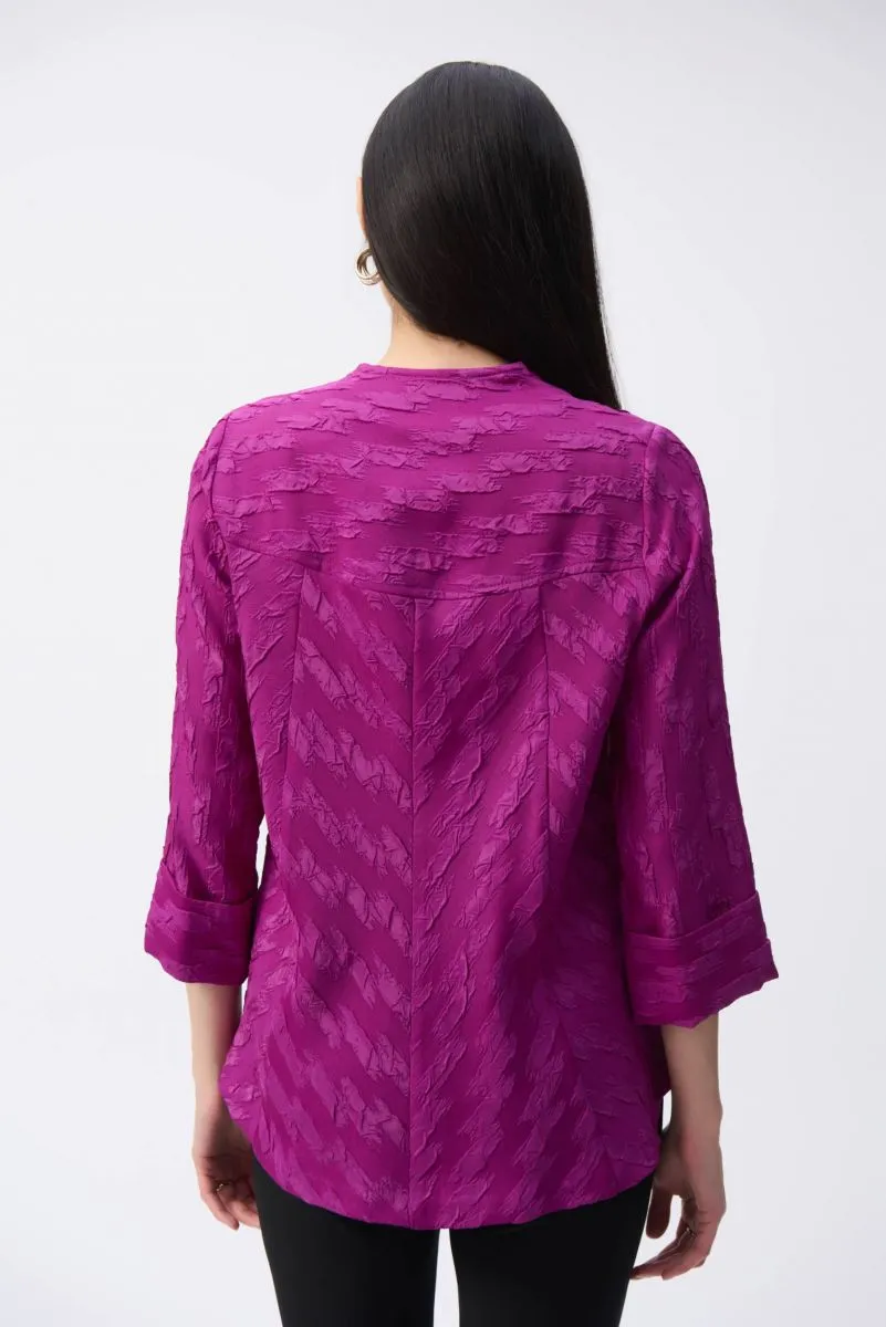 Joseph Ribkoff Textured 3/4 Sleeve Asymmetric Swing Jacket 243128