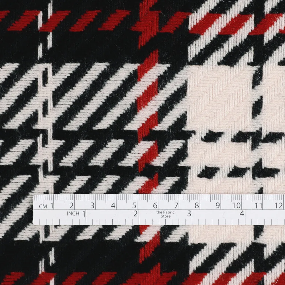 Jumbo Woven Check Wool - Black / Red (remnant)