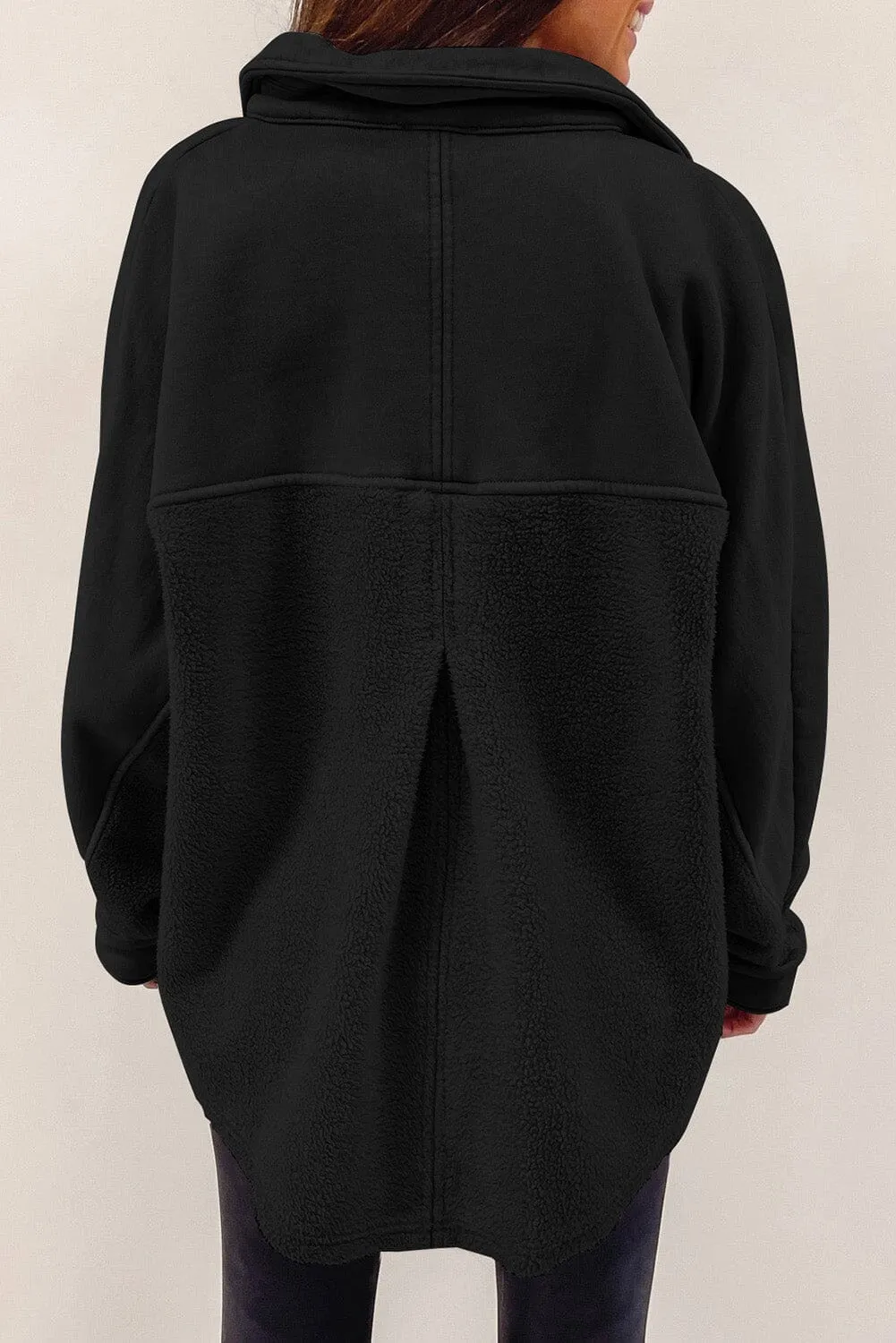 KaleaBoutique Stylish Button-Up Stitching Pocket Raw Hem Shacket