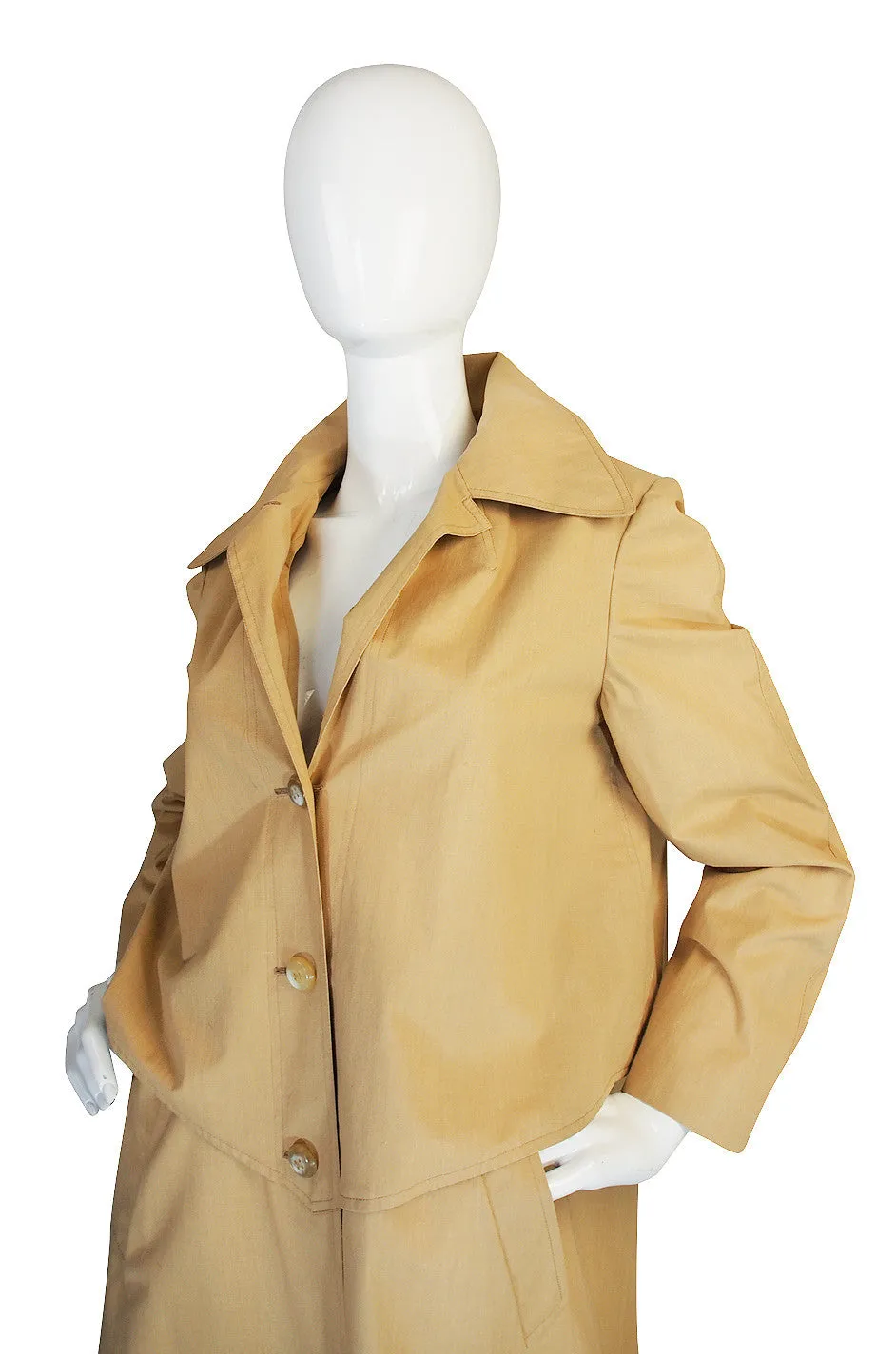 Late 1950s Rare Hermes Coated Cotton Trench Coat