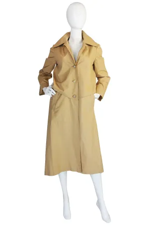 Late 1950s Rare Hermes Coated Cotton Trench Coat