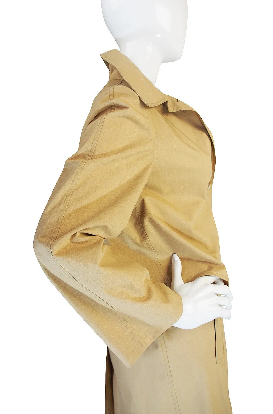 Late 1950s Rare Hermes Coated Cotton Trench Coat