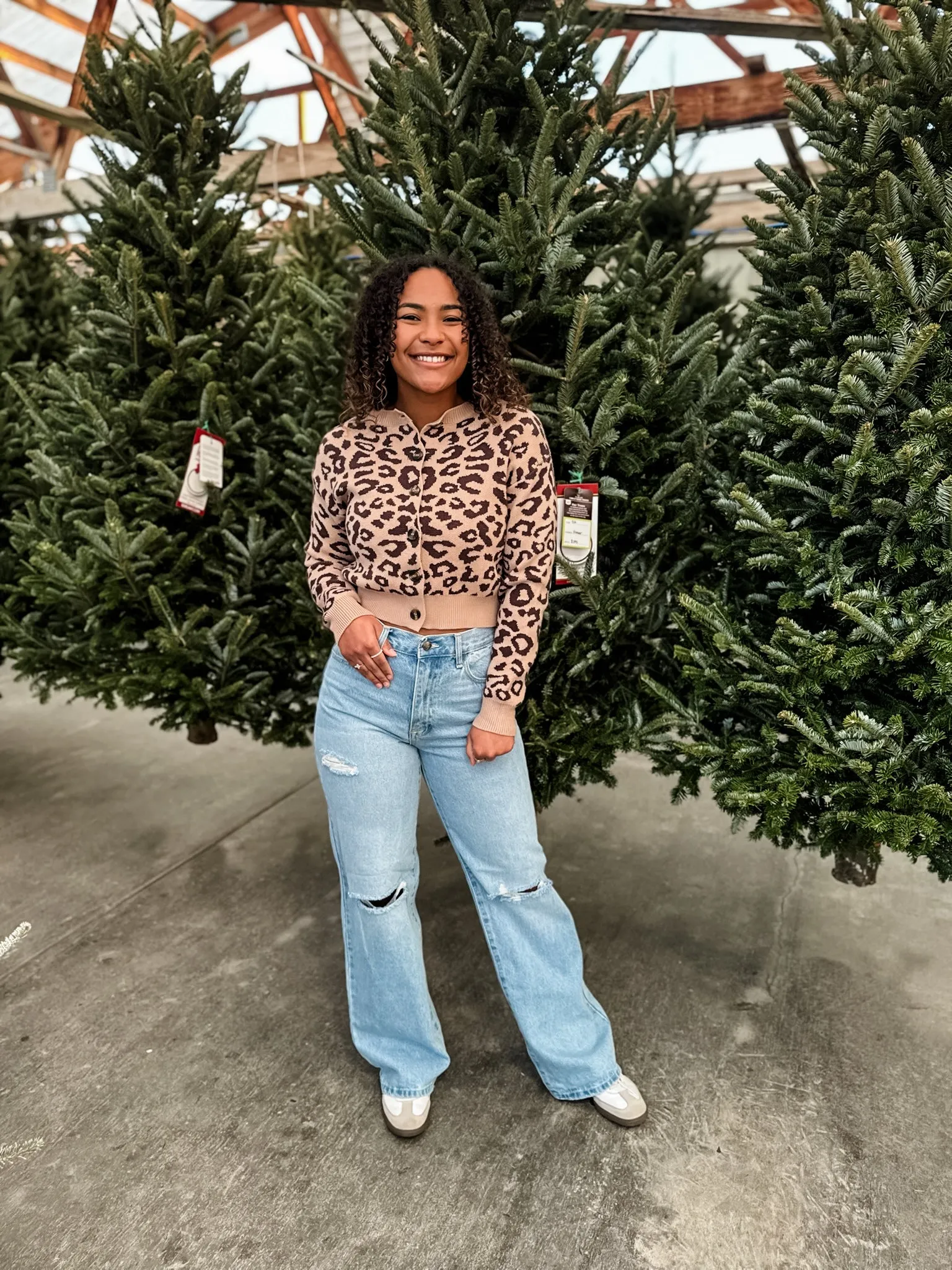 Leopard Print Button Sweater