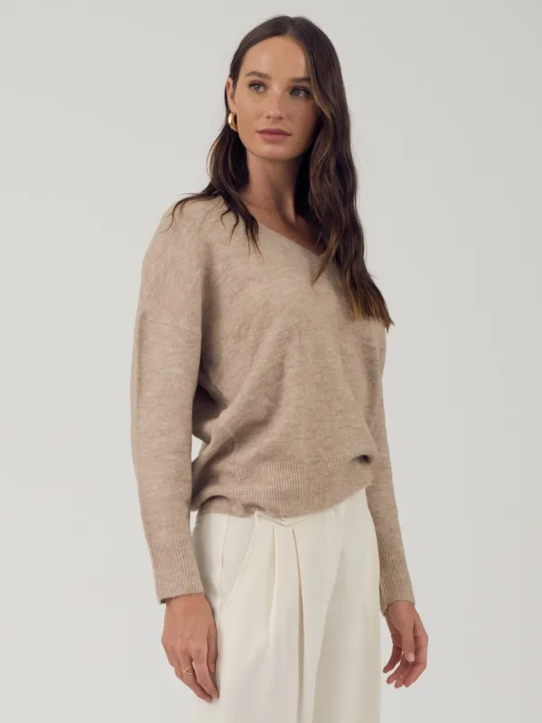 Light Taupe Drop Shoulder Sweater
