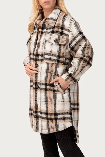 LONG CHECKED SHIRT-JACKET