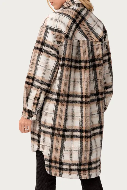 LONG CHECKED SHIRT-JACKET