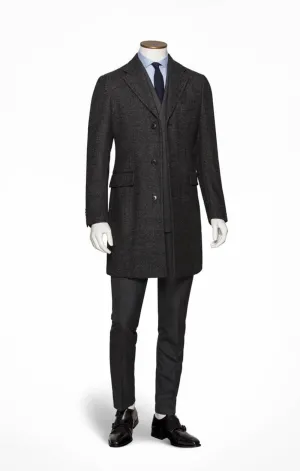 Loro Piana 365 Soft Pure Wool Charcoal Mélange Double Face Twill