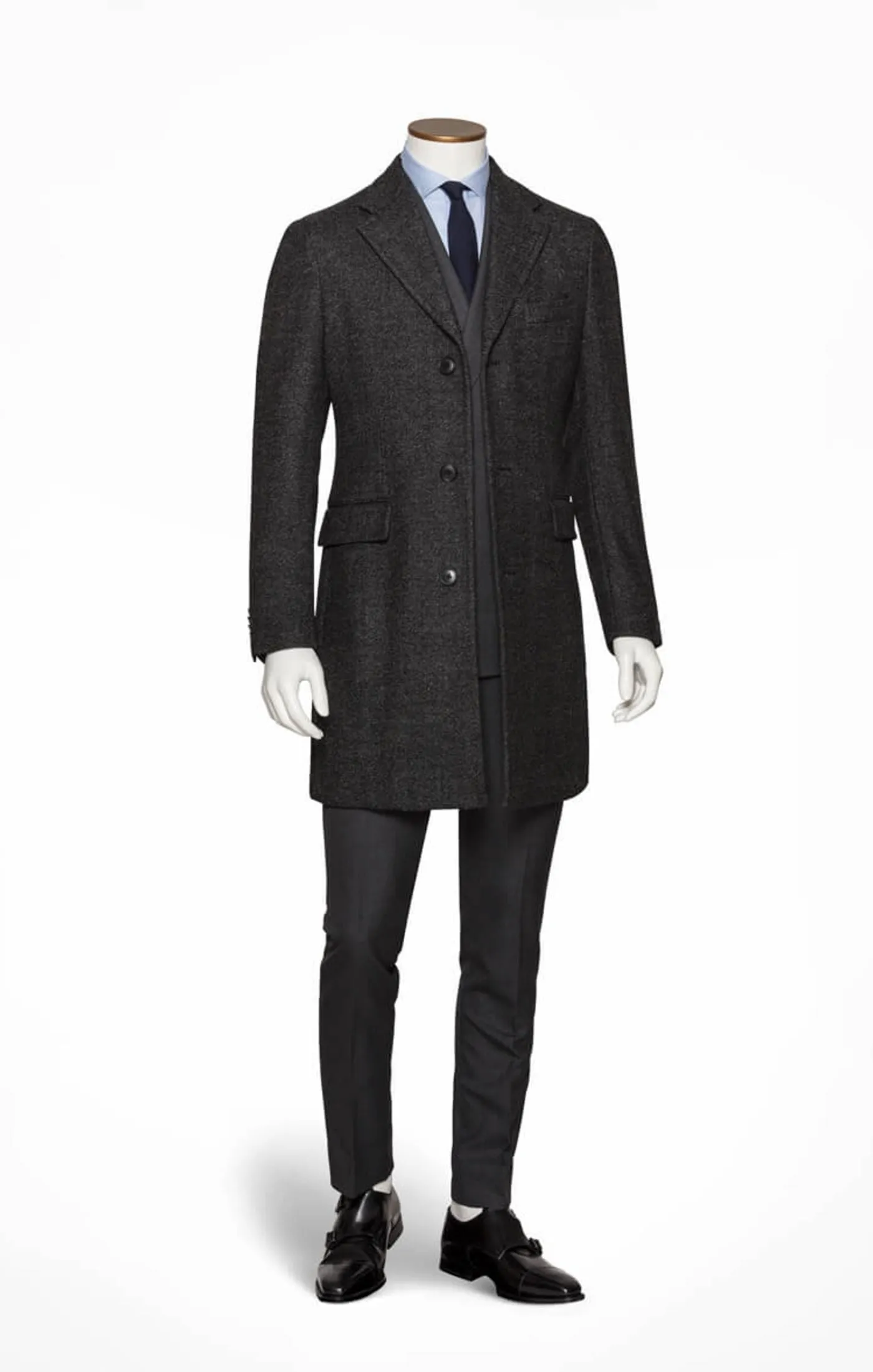 Loro Piana 365 Soft Pure Wool Charcoal Mélange Double Face Twill