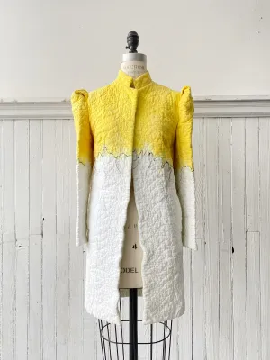 map of the sun turmeric tie dyed antique coverlet coat